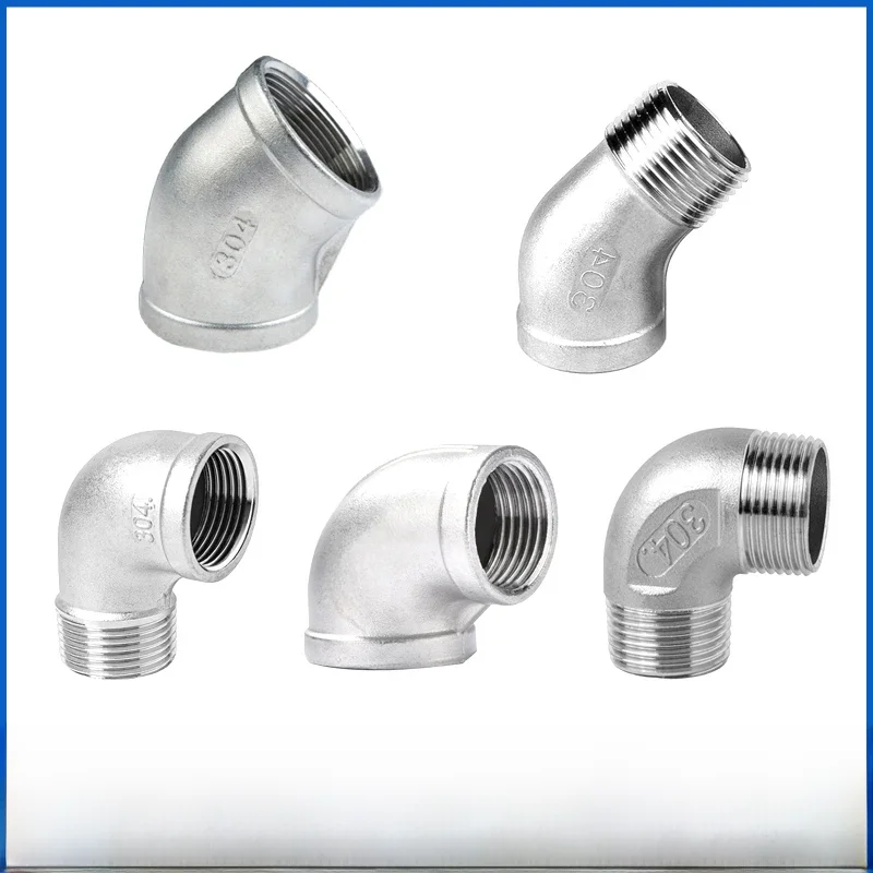 Coude 3/8 "1/2" 1/4 ", coudé à 90 degrés F/F en acier inoxydable SS304 femelle * raccords de tuyauterie filetés femelle, réducteur de connexion de plomberie