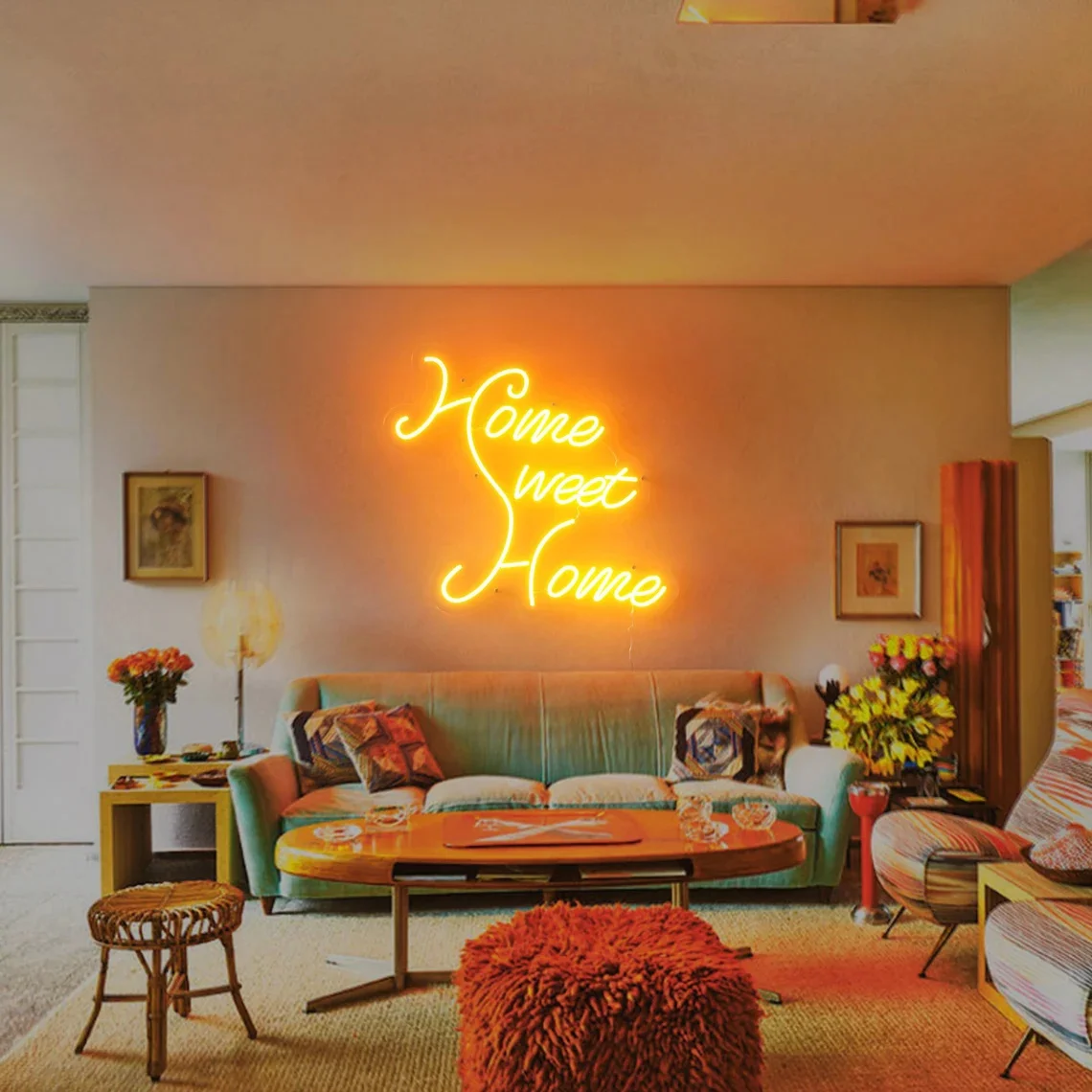 

Home Sweet Home Neon Sign, Custom Bedroom LED Neon Light Sign, Dorm Room Kid's Room Home Wall Decor, Family gifts,Housewarming