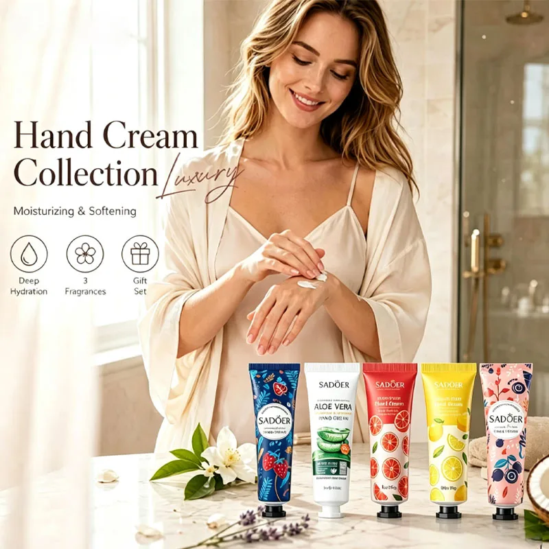 5PCS Hand Cream Set, Designed For Hand Hydration, Moisturizing, And Protection Against Dryness, Lightweight And Non-Greasy, Ideal Skincare Choice, Compact Travel-Sized Tube Is Perfect For On-The-Go Hand Care Perfect Gift For Best Friends And Family.