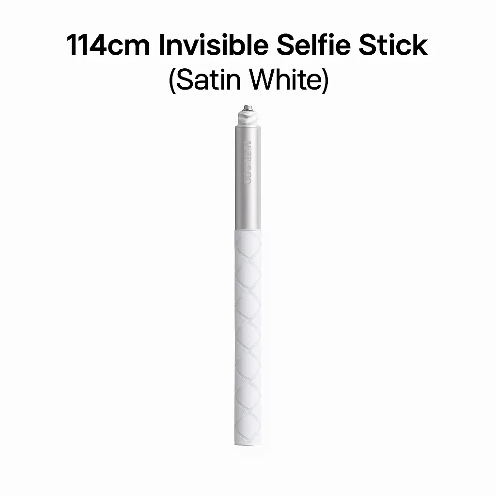Insta360 114cm Invisible Selfie Stick (Satin White) for GO Ultra, X5, Ace Pro 2, X4, GO 3S, Ace Pro,X3 | Lightweight Design