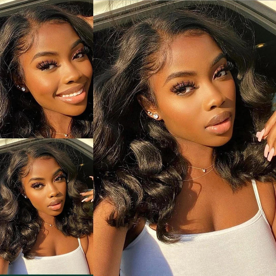 Body Wave Short Bob 13X6 HD Lace Frontal Wigs Human Hair Wig 13x4 Transparent 4x4 Preplucked Glueless 100% Brazilian For Women