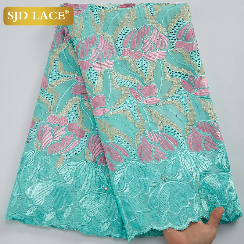 

SJD LACE New Arrival Punch Lace Fabric African Embroidery Swiss Cotton Lace In Switzerland For Casual Occasional Dress SewA2920