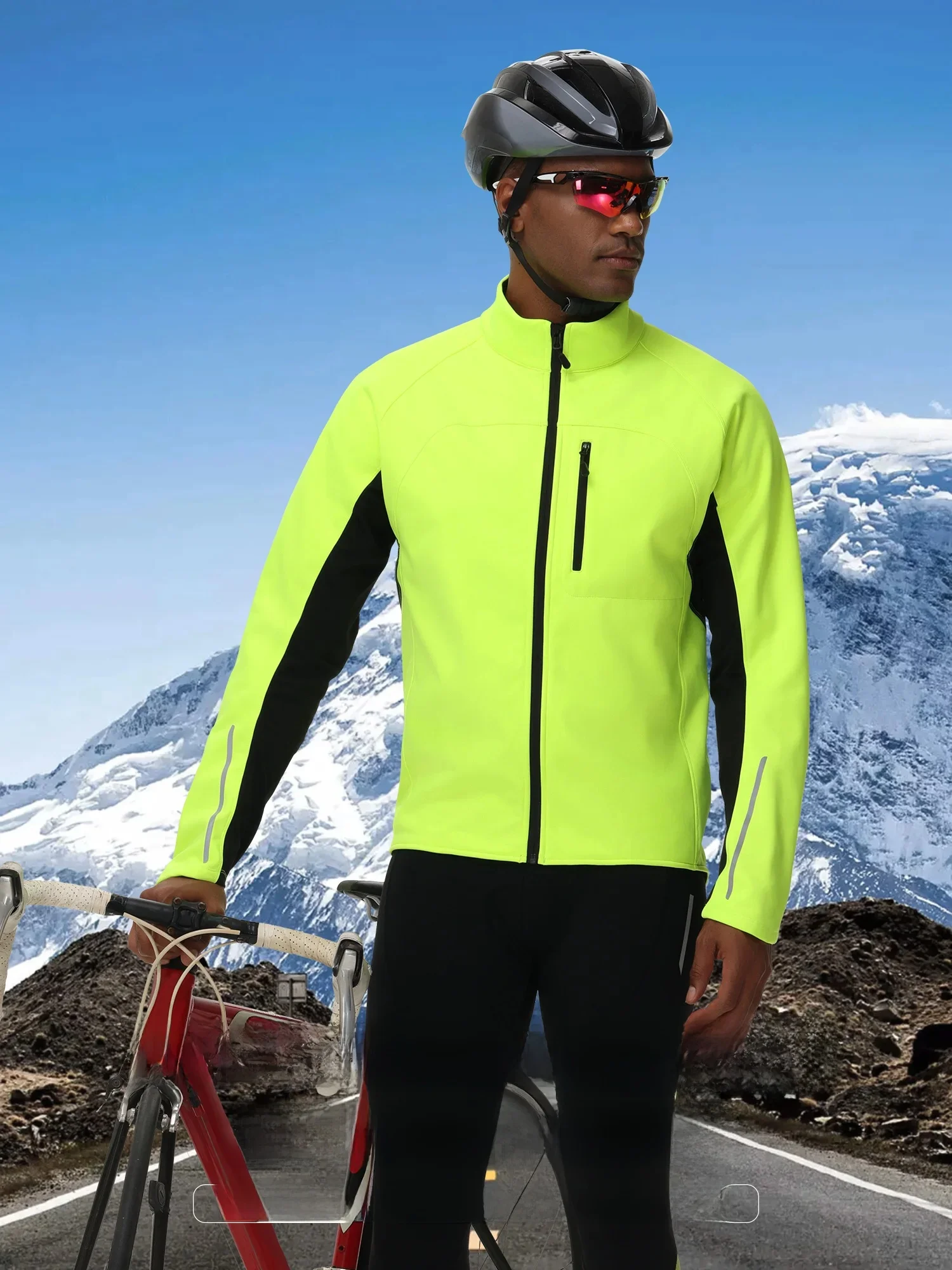 AliExpress UK Beau Vallon Autumn And Winter Men's Cycling Composite Jacket Windproof Warm Cycling Top Outdoor Sports Coat