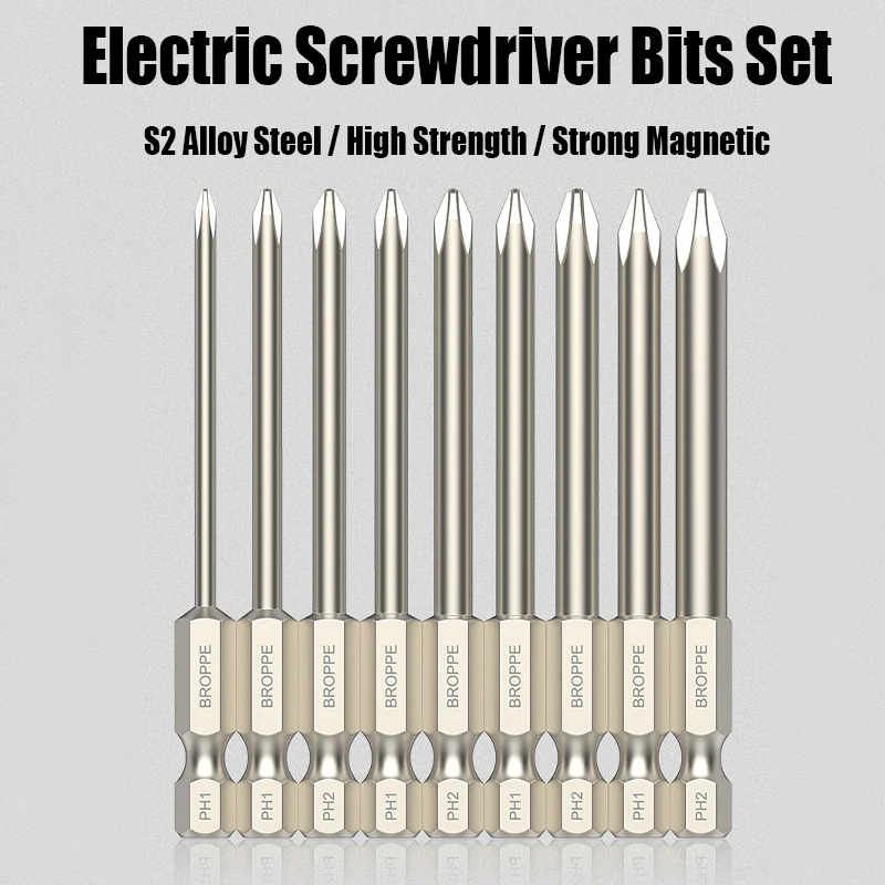 Electric Single Screwdriver Bits Set 50-200mm Phillips Slotted Hex Torx Precision Screwdriver Bits Strong Magnetic Screw Driver