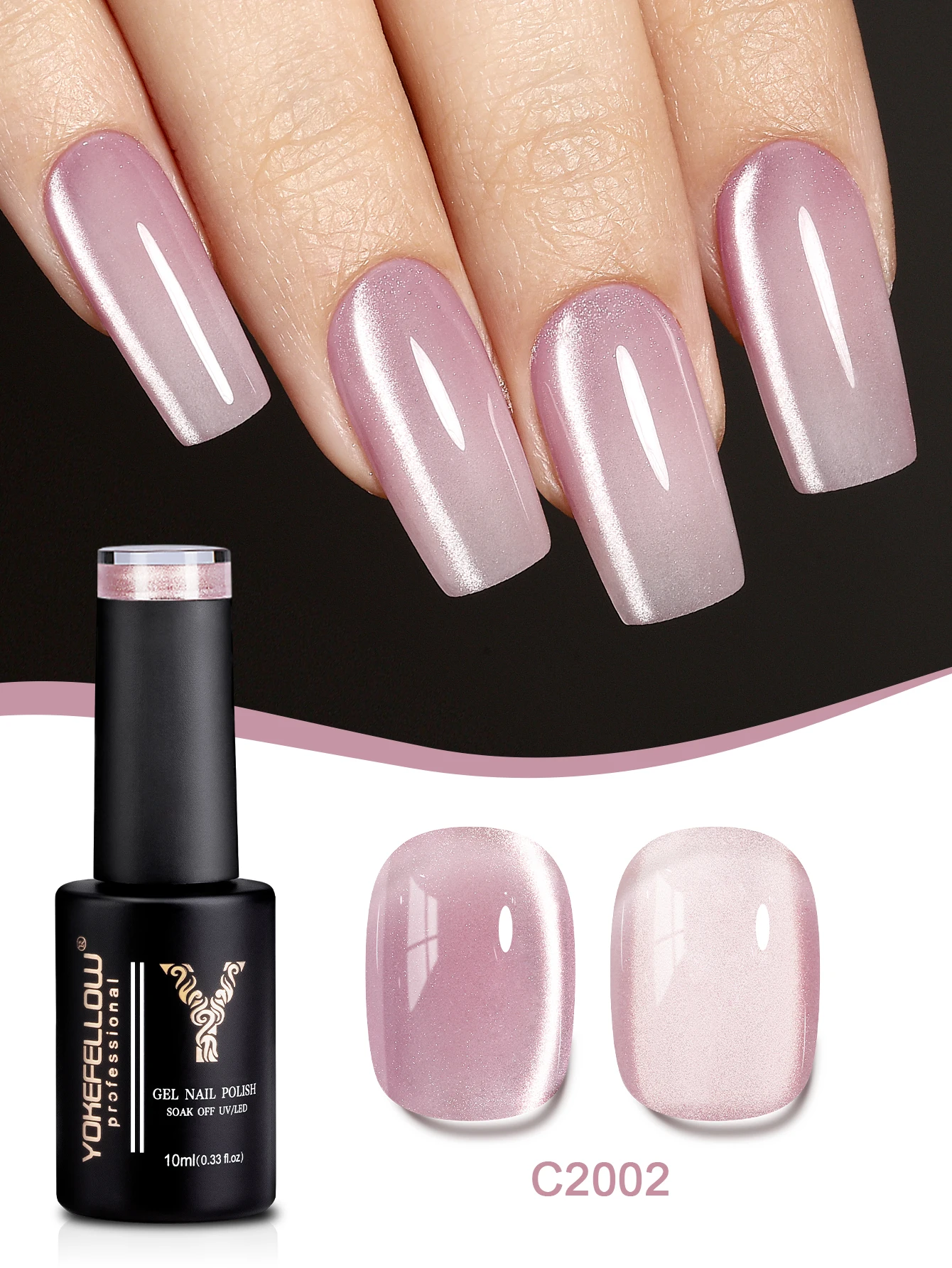 YOKEFELLOW 10ML Roze Groen Cat Eye Gel Nagellak Lunar Mirage 9D Kat Magnetische Gel Losweken UV LED voor Nail Art Salon DIY Thuis