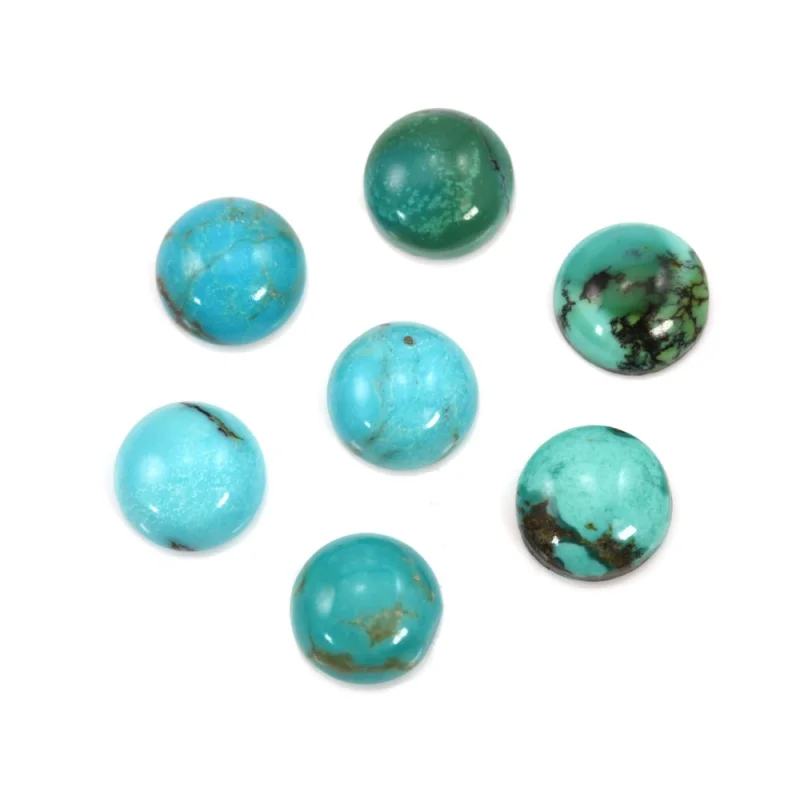 5pcs Turquoise Cabochon Cab Round Shape Natural Gemstone Stone Dome 2-16mm For Jewelry Making Craft Earrings Ring Pendant DIY