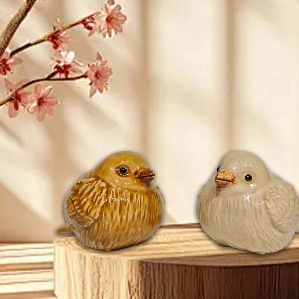 

Mini Lucky Sparrow Glass Tea Pet Cute Wealth Attracting Table Decoration Tea Table Top Adorable Kung Fu Tea Set Gift