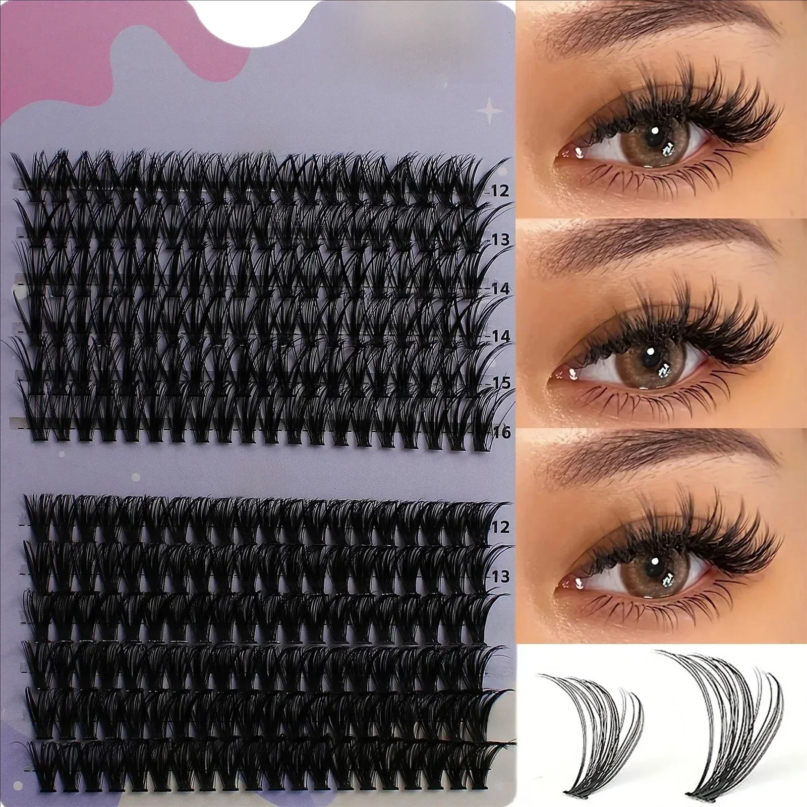 MJ 30/40D 12-16mm Mix D Curl Cluster Lashes Individual Lashes Lash Extensions Clusters Lashes Miękkie Naturalne Sztuczne Rzęsy — zdjęcie 2