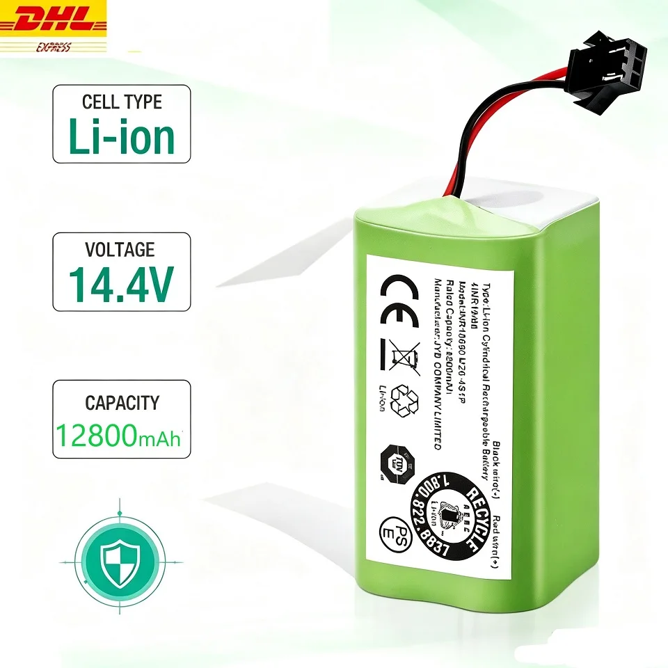 Nuovo modulo batteria di ricambio da 12800 mAh e 14,4 V per robot aspirapolvere, accessorio di alimentazione per diversi modelli di robot aspirapolvere della serie Conga Excellent, Deebot N79S DN622,