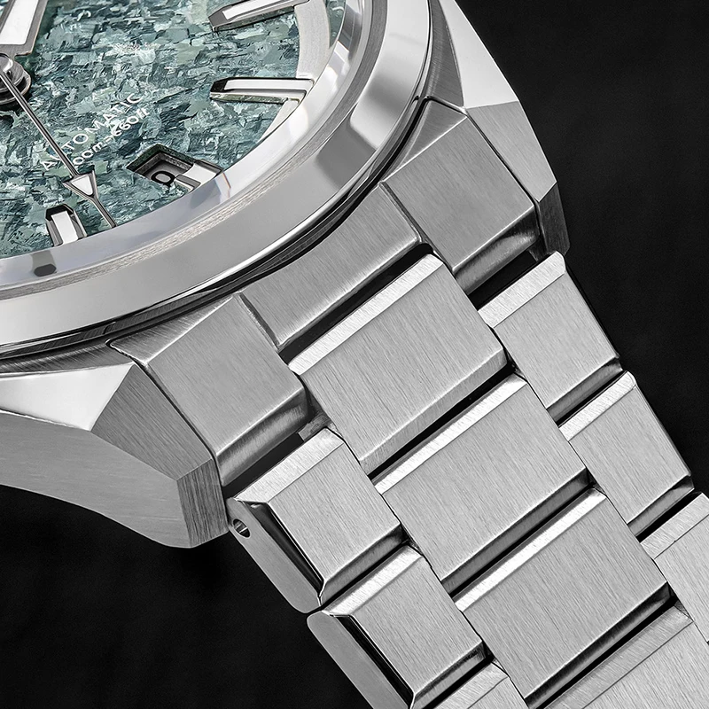 AddiesKin K006 Men's Automatic Mechanical Watch Unique Crystallized Titanium Dial Natural Ice Crack Texture 9015 BGW9 Luminous