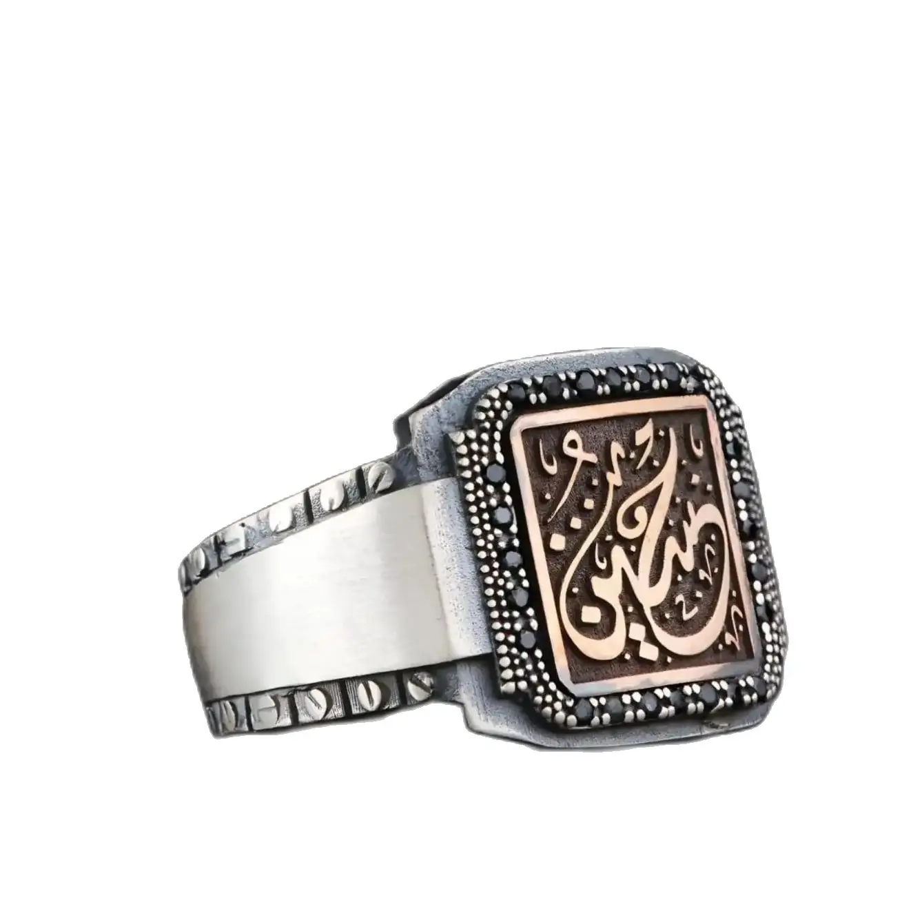 

Name Calligraphy Sterling Silver Men's Ring, Customizable Jewelry and Ring, Arabic Unique Ottoman Rings