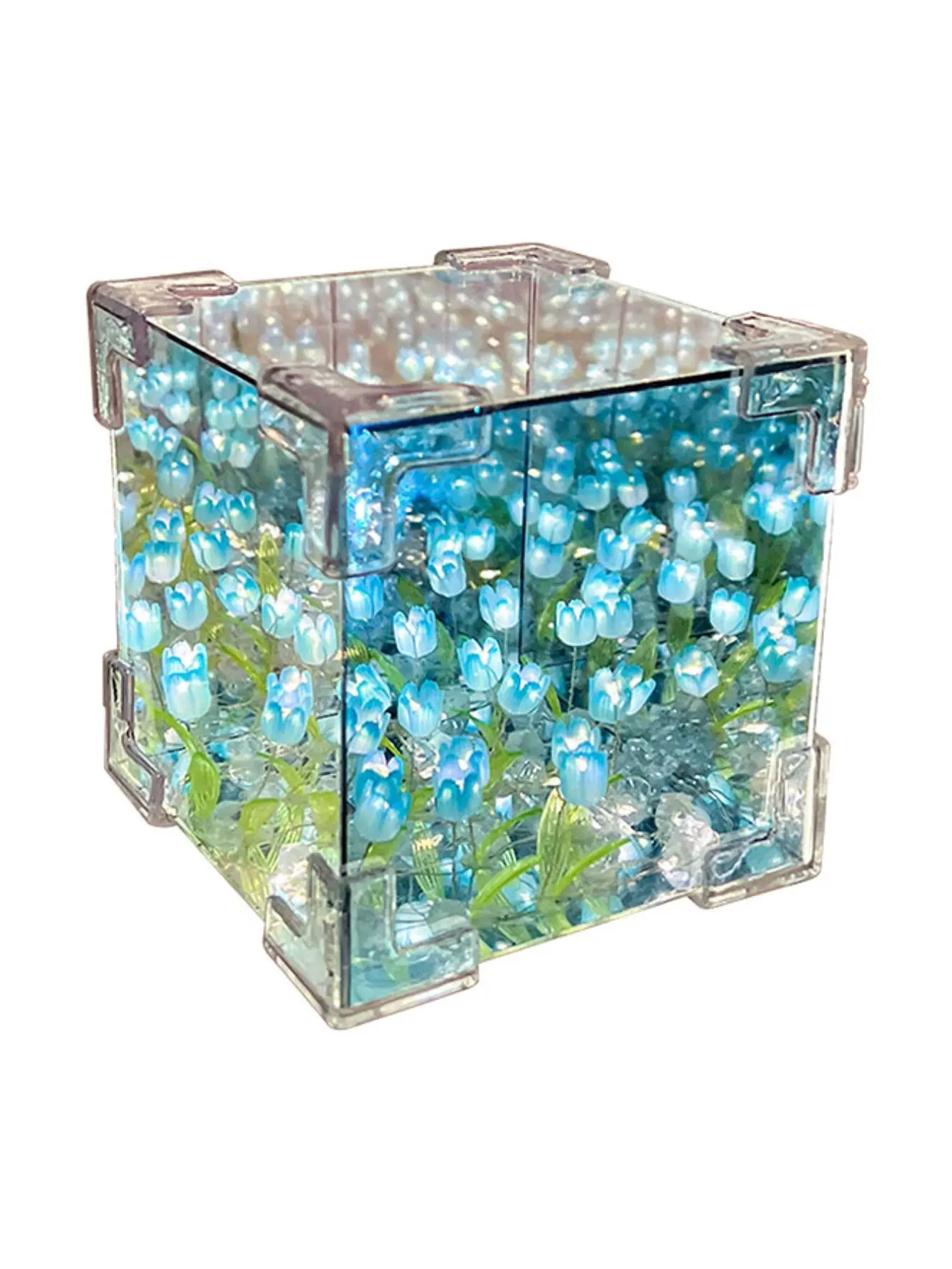 Lampu hias bentuk kubus LED dengan tulip