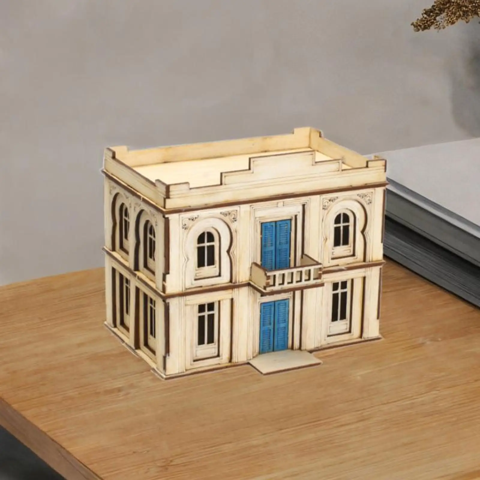 1/72 スケール中東町二階建て住宅建物シーン木造建築 3D パズルユニークな建物 DIY キットギフト用