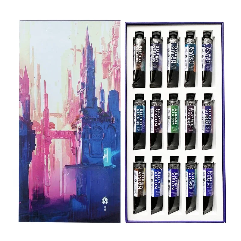 Super Vision nowa warstwowa akwarela 15ML/tuba mineralna tekstura antyczna ilustracja opadów kolor dostaw sztuki — zdjęcie produktu 7