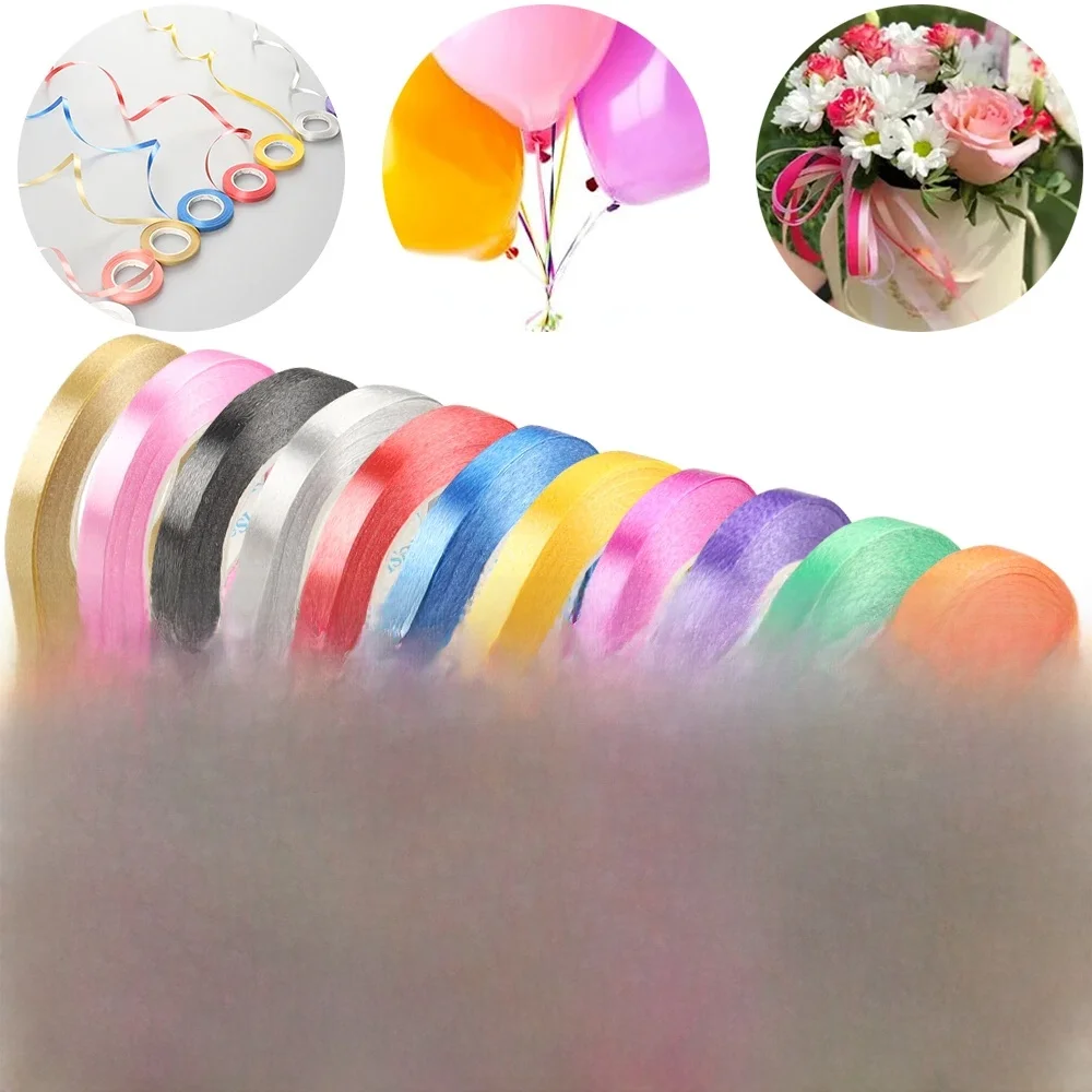 Ruban pour ballons 10M/rouleaux, multicolore, accessoires pour anniversaires, mariages, artisanat, corde à nouer pour ballons, chaîne en satin, bricolage, cadeaux de fête, décoration