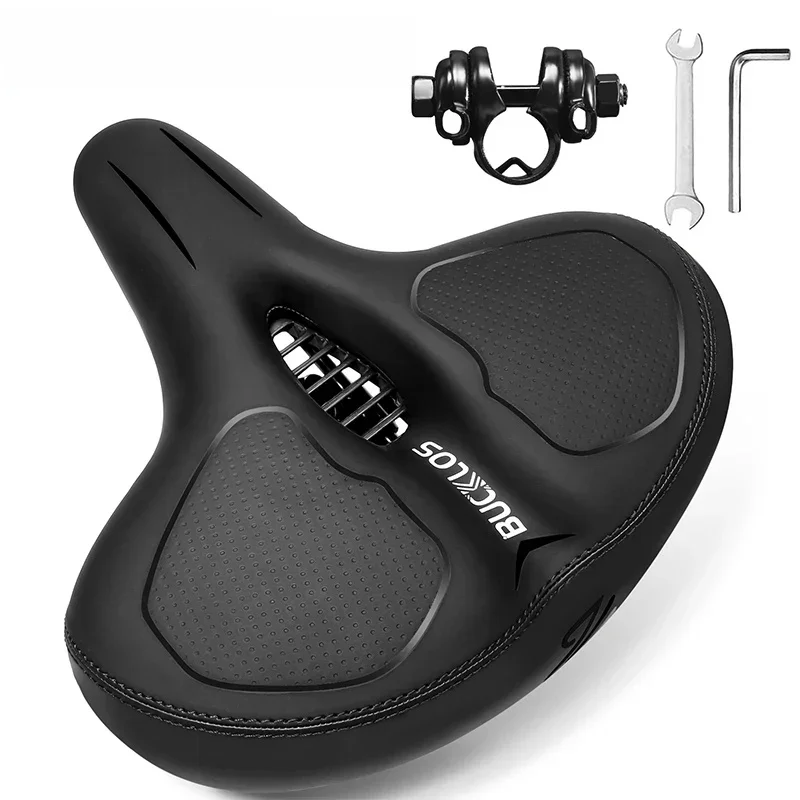 AliExpress BUCKLOS Oversized Bicycle Saddle Shock-Absoption Widen Thicken Bike Saddle Ergonomic Soft Comfortable Seat Cushion Cycling Parts