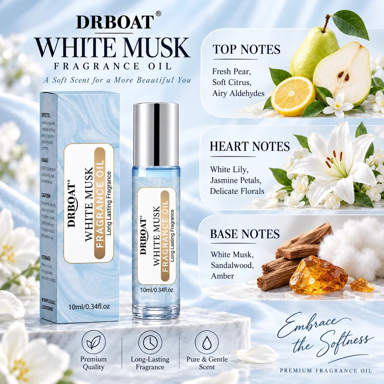 White Musk Perfume Oil Roll On - Musk White Oil ulasan dan harga