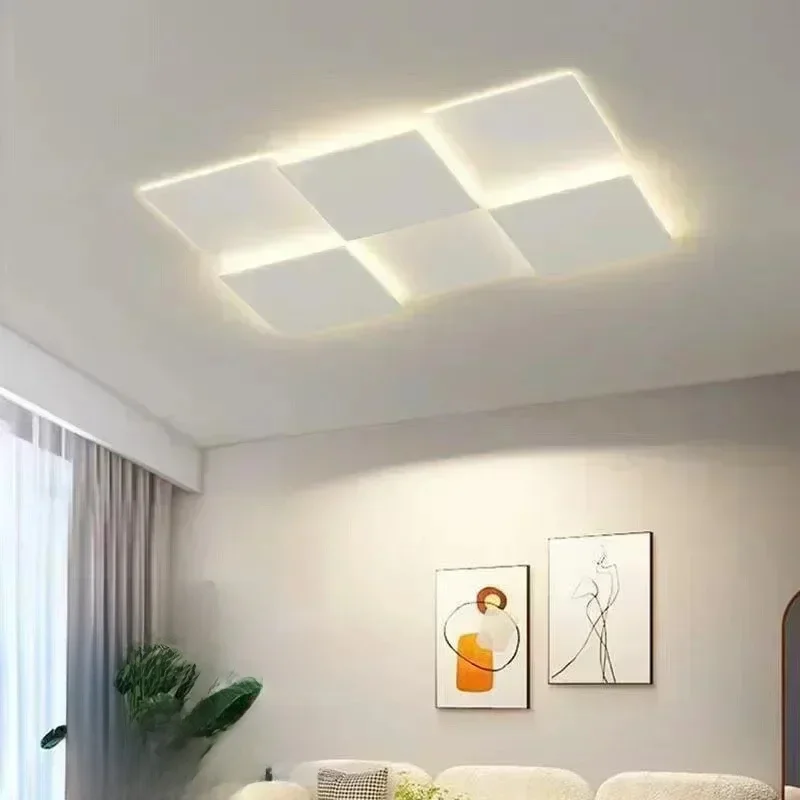 Plafond moderne à LEDs Lustre lampe pour salon salle à manger chambre balcon décor à la maison intérieur Intelligent luminaire Lustre