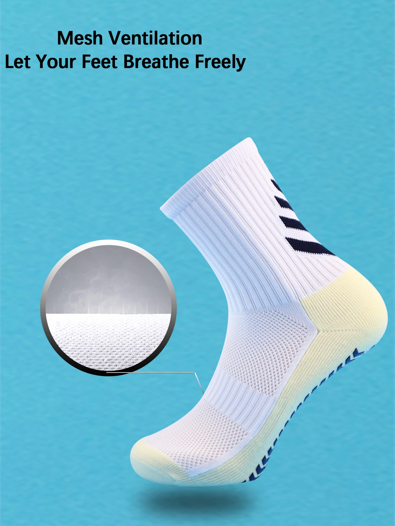 1 Pair New Men Women Soft Breathable Anti-slip Football Socks Running Soccer Basketball Cycling Sports Grip Socks