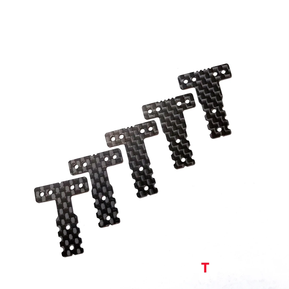 GT55Racing MM/RM (+0.2MM) Carbon T-Plate 5PCS NO.1-5 Soft to Hard Thickness 0.5mm For Kyosho Mini-Z MR03 #CF-MM05-P02