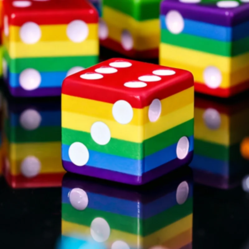 12Pcs Rainbow D6 Dice Set, Suitable for Table Games, Board Games RPG、DND、 Party Discounts, 6-Sided Dice
