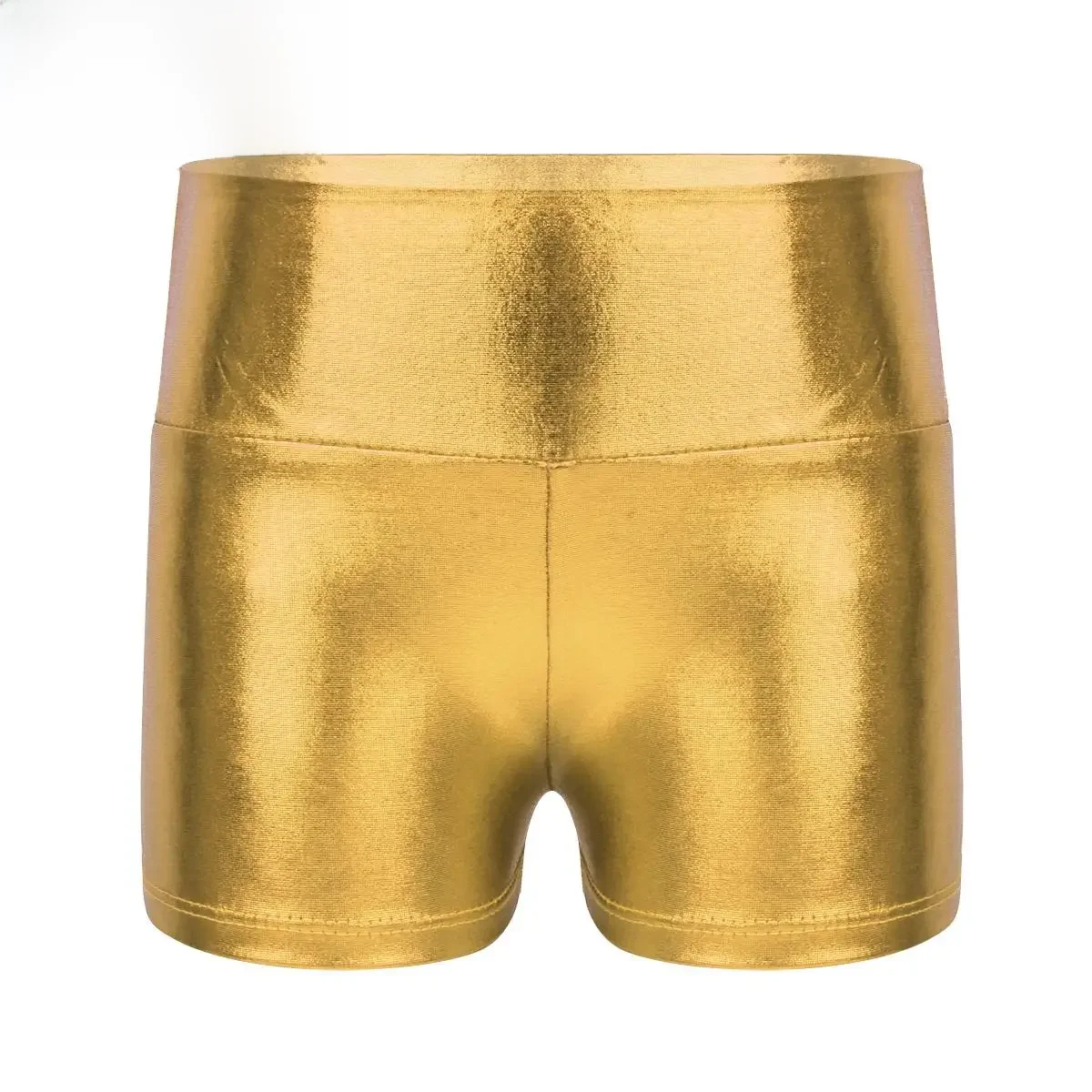 Enfants filles métallique brillant Ballet danse gymnastique Shorts bas taille haute Fitness entraînement Yoga joie Dancewear vêtements de sport