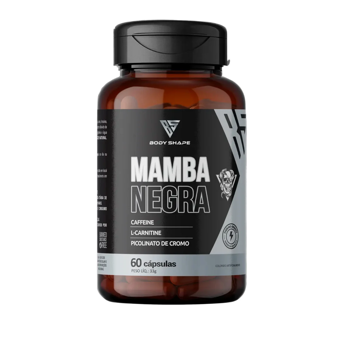 Thermogenic Black Mamba 60 Capsules Caffeine 200mg-Body Shape