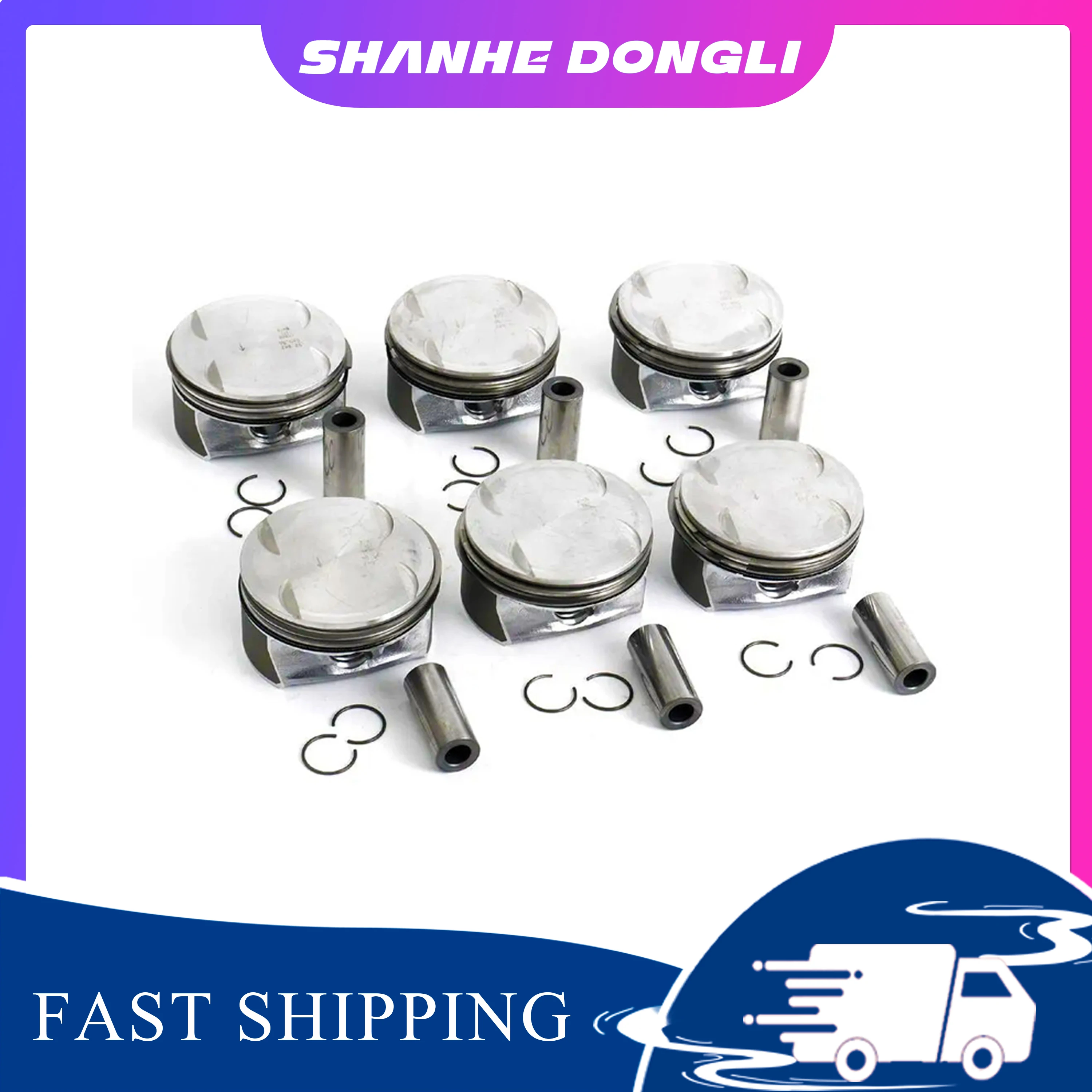 2720308917 2720309717 6pcs M272 M273 Piston & Ring 92.9mm Φ22mm  For Mercedes-Benz CLK350 CLS350 C350 E350 GL450 3.5L V6 4.7L V8