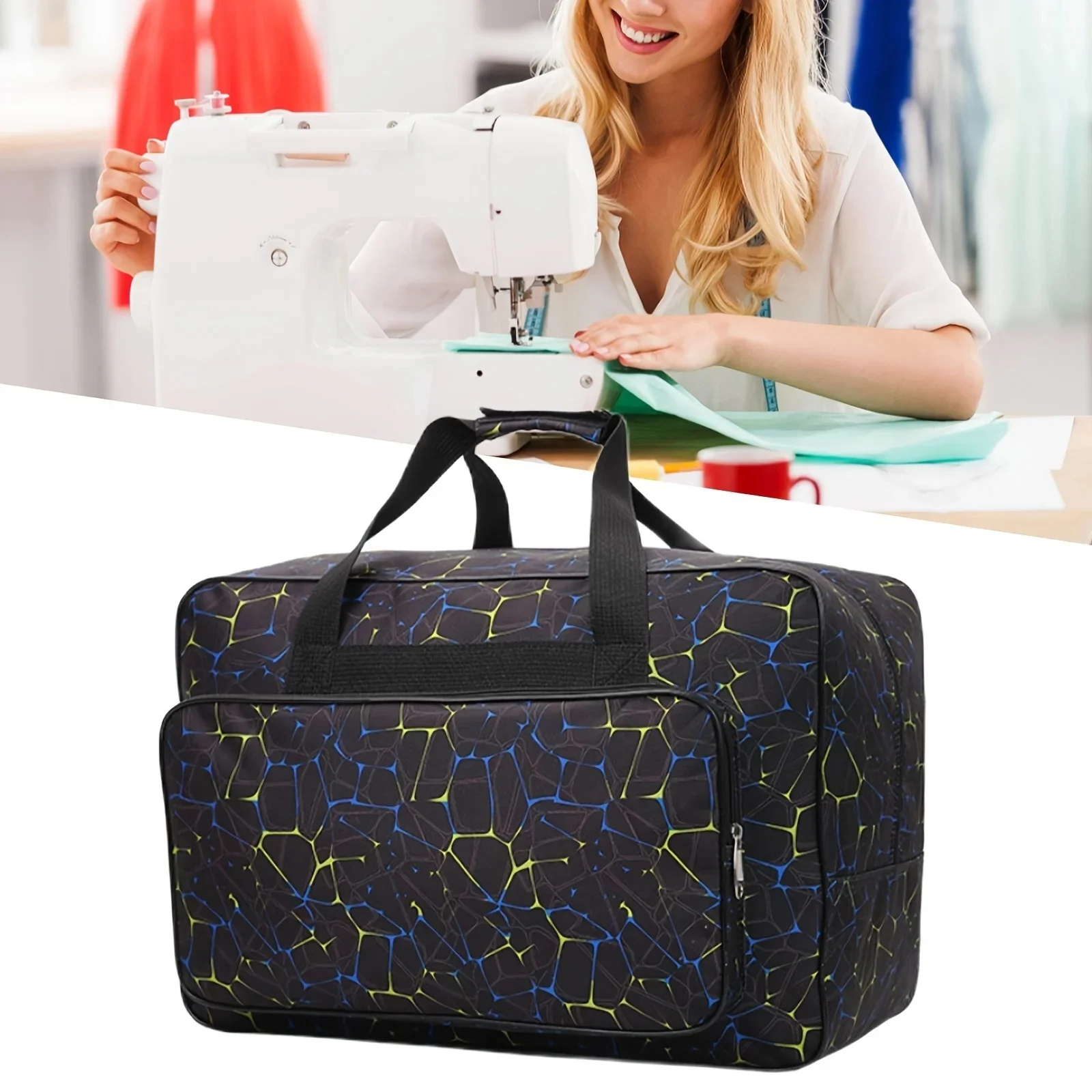 Mallette de transport pour machine à coudre, sac fourre-tout universel avec bandoulière compatible avec la plupart des chanteurs, frères et Janome standards