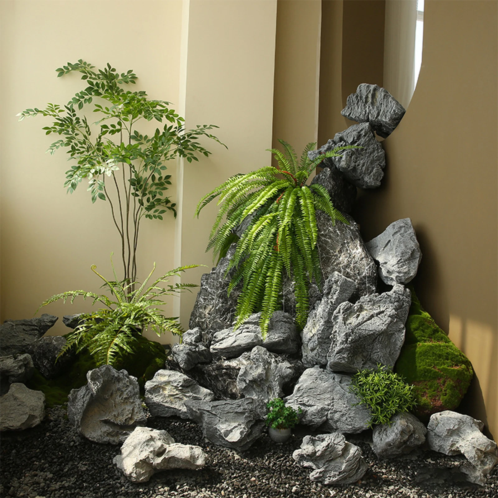 

Artificial Mountain Rock Simulation Rockery Multifunctional Park Garden Ornament Decoration for Hotels Lawn Pond Courtyard