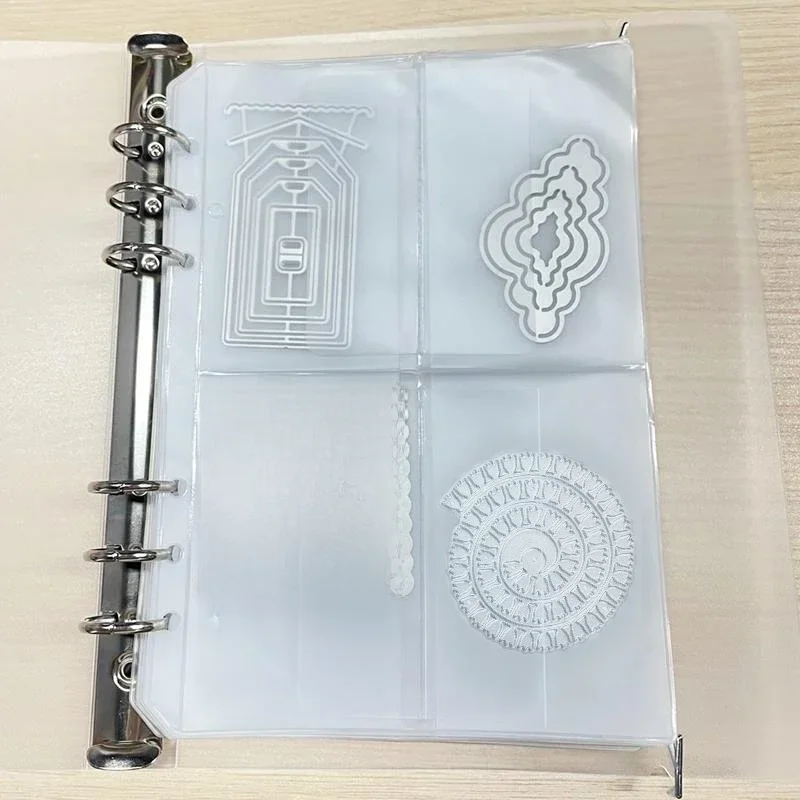 A5 6-gaats riem opslag clip mappen plakboek snijden sterven opslag organiseren sticker opslag transparante tas boek boekje - afbeelding 2