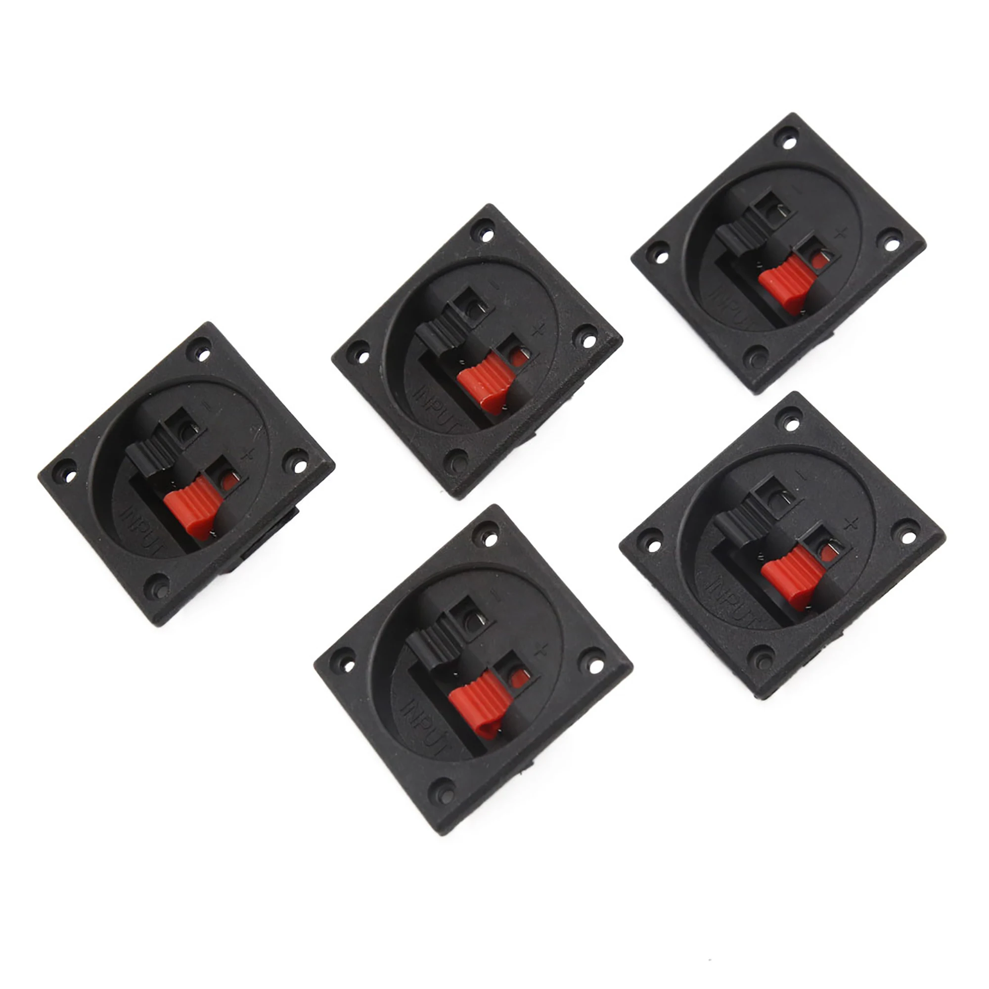 uxcell 2Pcs 5Pcs Square Rectangle Push in Type 2 Way Audio Speaker Binding Post Terminal Box Connector Board for Car