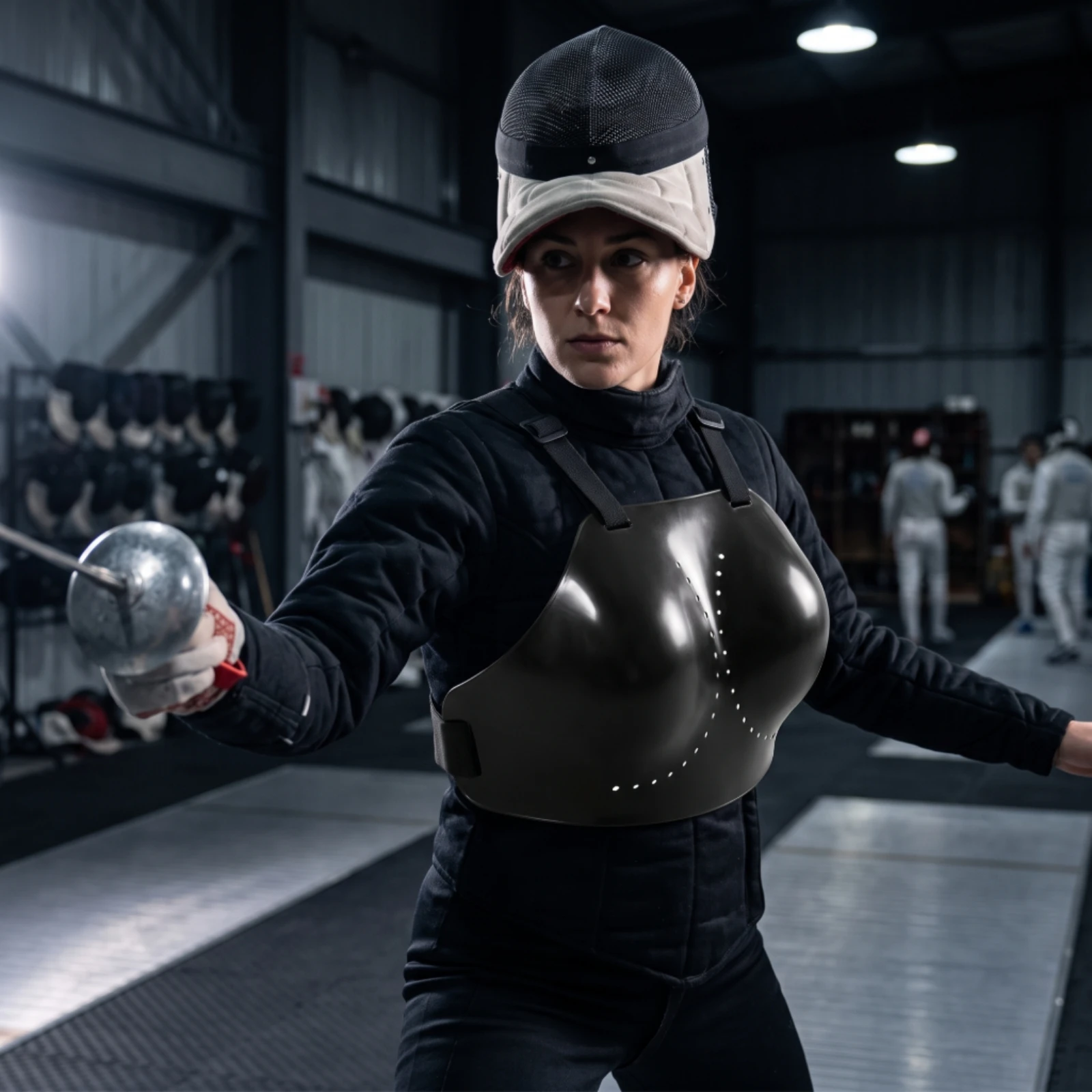 Fencing Chest Protector Contoured Fencing Chest Guard Breast Protector Adjustable Gear Lightweight for Fencers, Sparring