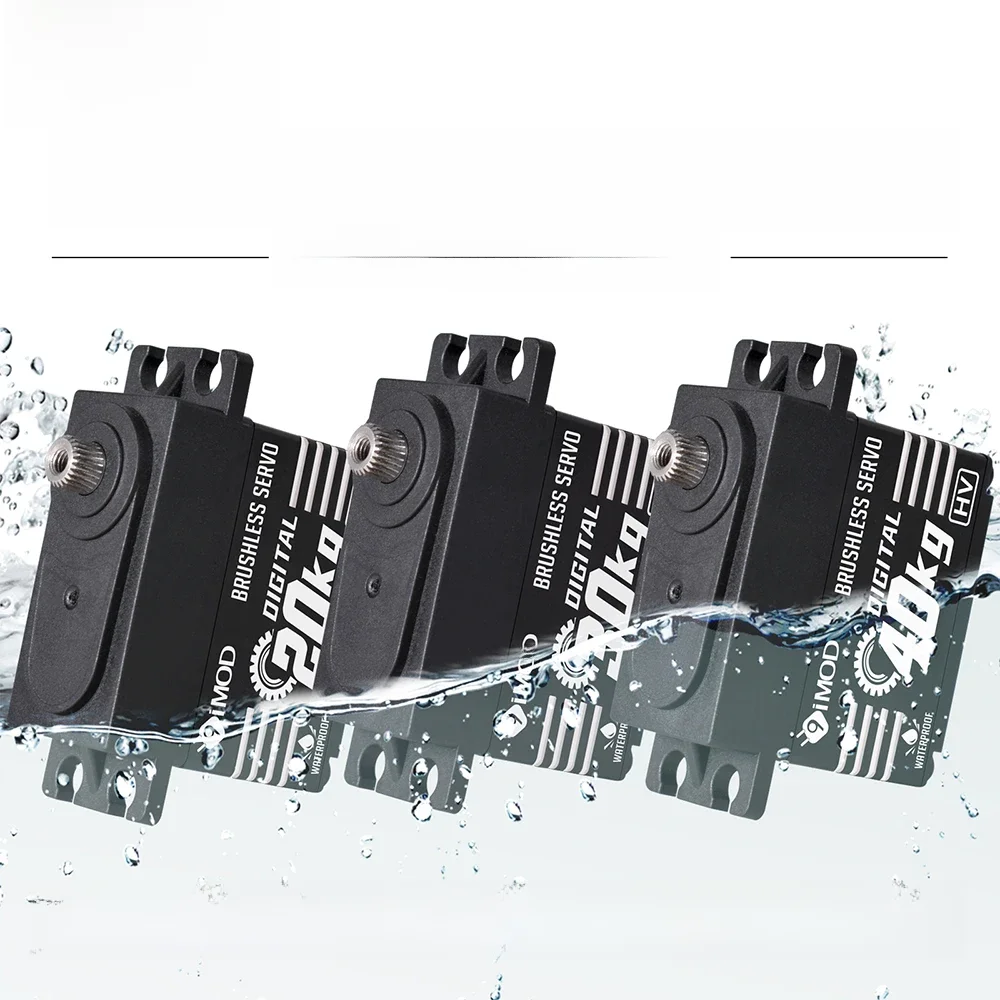 9imod Borstelloze Servo 20/30/40KG Aluminium Case Waterdichte Digitale Metal Gear Servo voor 1/8 1/10 RC Crawler Auto Boot DIY - afbeelding 2