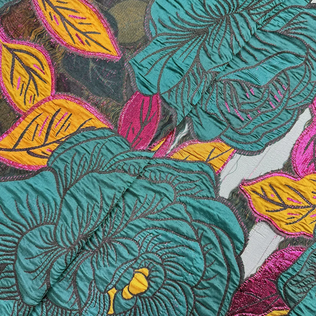 ジャカードブロケード生地高級アフリカ花刺繍ウェディングドレス - Embroidery Ai のレビューと価格