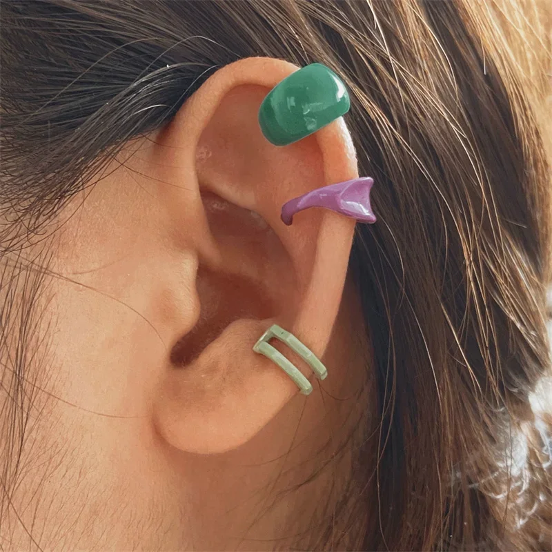 4 stücke niedlich bunte mini clip ohrringe für frauen koreanisch kein piercing macaron ohr