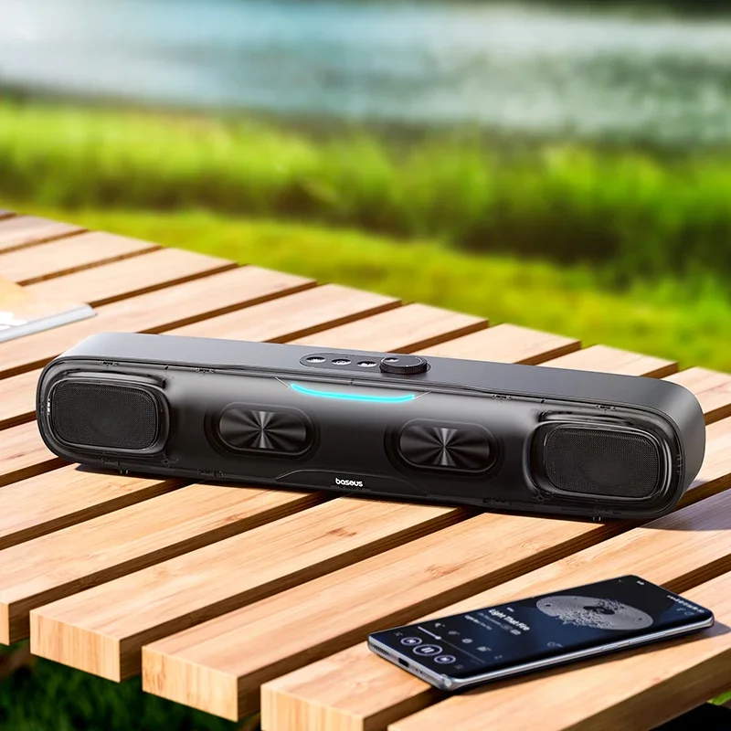 Baseus DS10 Schreibtisch Mini Soundbar Lautsprecher Bluetooth 5.3 Triple-Mode Audio 3D Soundscape