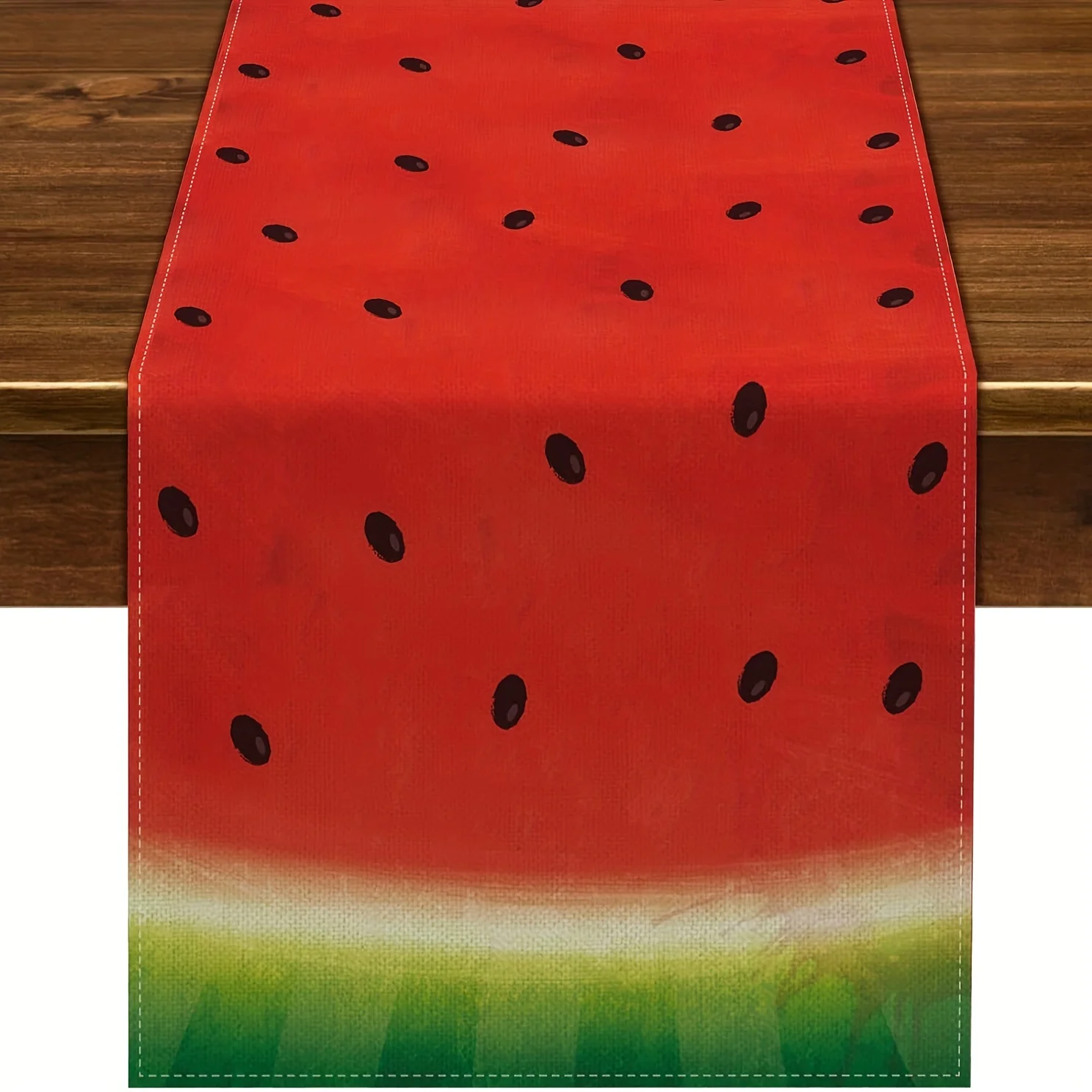 1 Piece of Country-Style Farmhouse-Themed Table Runner, Summer Watermelon Party, Suitable for Celebrations, Table Decorations, Home Decor, and Family Gatherings, Watermelon-Themed Tableware Embellishment