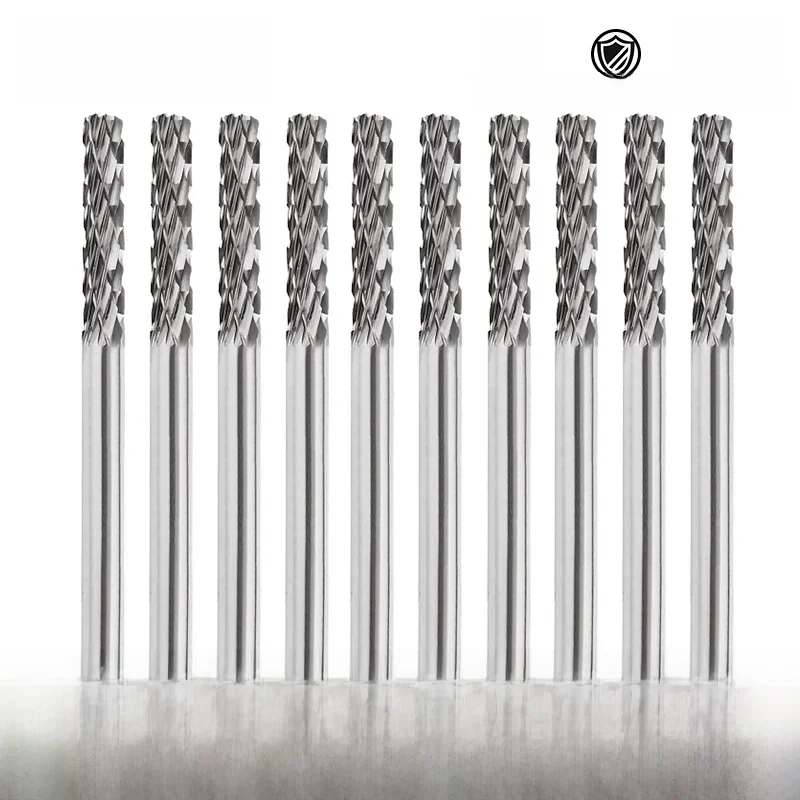 XCAN 10 sztuk 3mm Shank Double Cut zestawy żaren obrotowych z węglika wolframu do narzędzi obrotowych Dremel pilnik obrotowy — zdjęcie 2