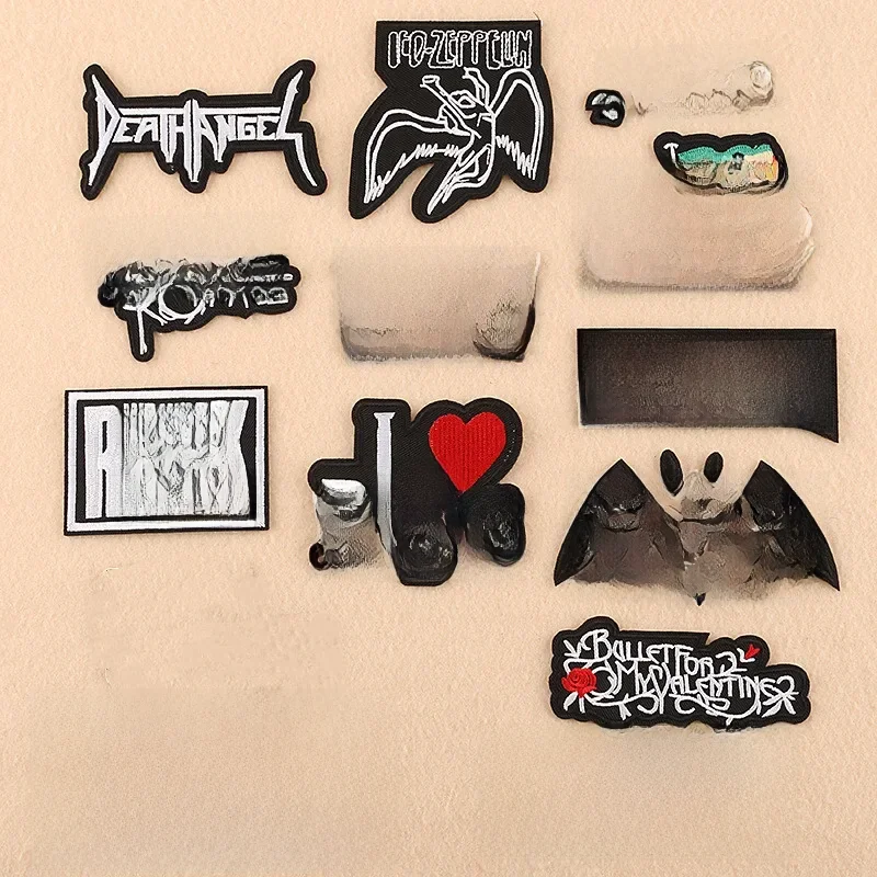Insignes de nom brodés de groupe de rock célèbre, fer sur les patchs de musique punk, logo de voix artistique, appliques de gril pour t-shirt, veste