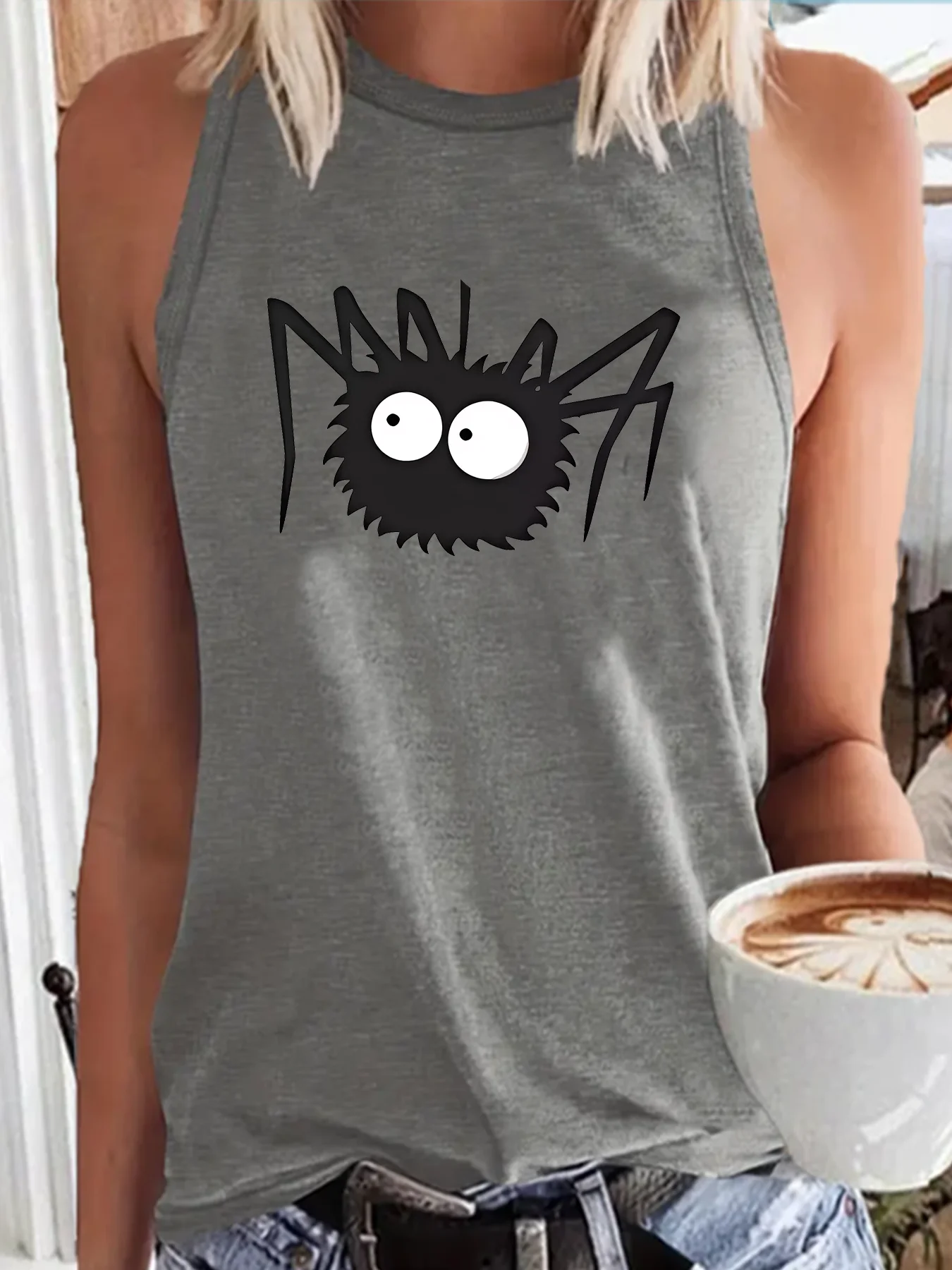 Hunter Phantom Troupe Spider Fashion Funny Sports Women's Tank Top Loose O Neck Sleeveless Casual Tank