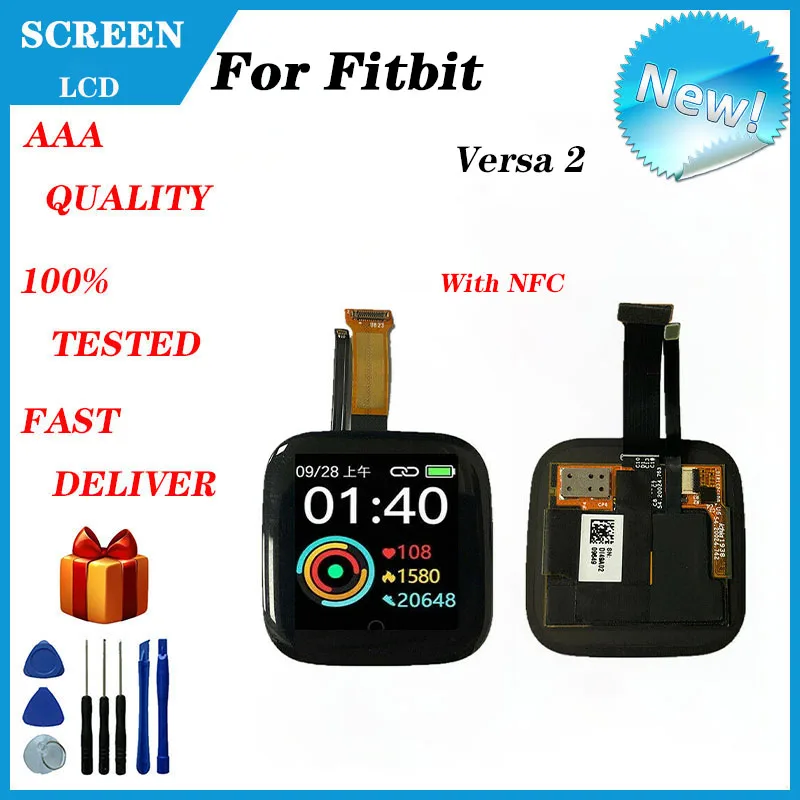 For Fitbit Versa 2 FB507 LCD Display Screen Smart Watch Accessories Digitizer Replacement And Repair Parts