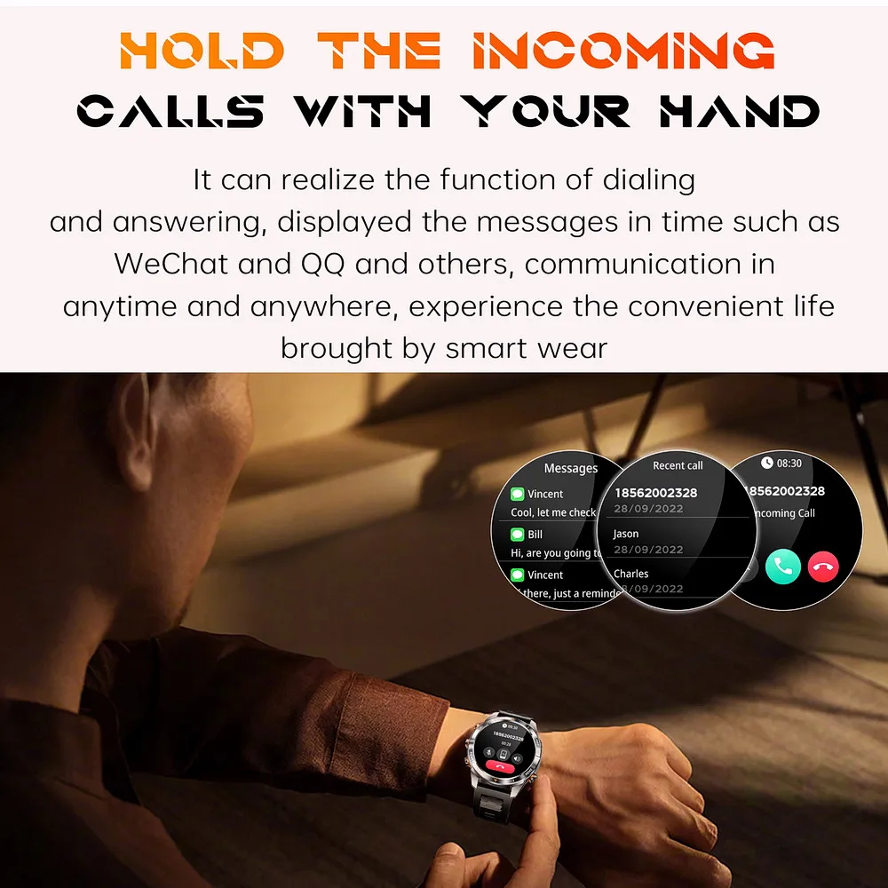 KT80 Sports Smart Watch, BT Call 1.46 Polegadas Tela À Prova D 'Água 515 MAh Bateria Homens Relojes Relógio Inteligente com Lanterna