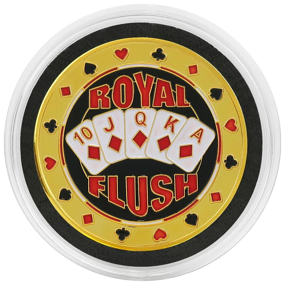 

Hand Painted Poker Card Guard Protector - Spade Royal Flush