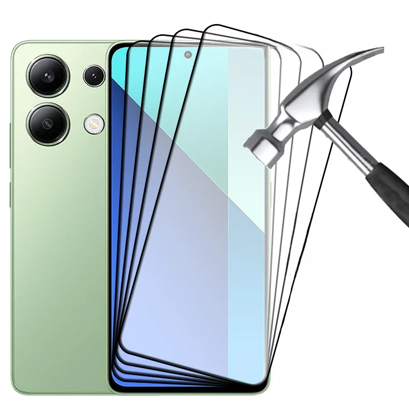 4 pçs para xiaomi redmi nota 13 4g vidro redmi nota 13 4g vidro temperado cobertura completa cola 9h