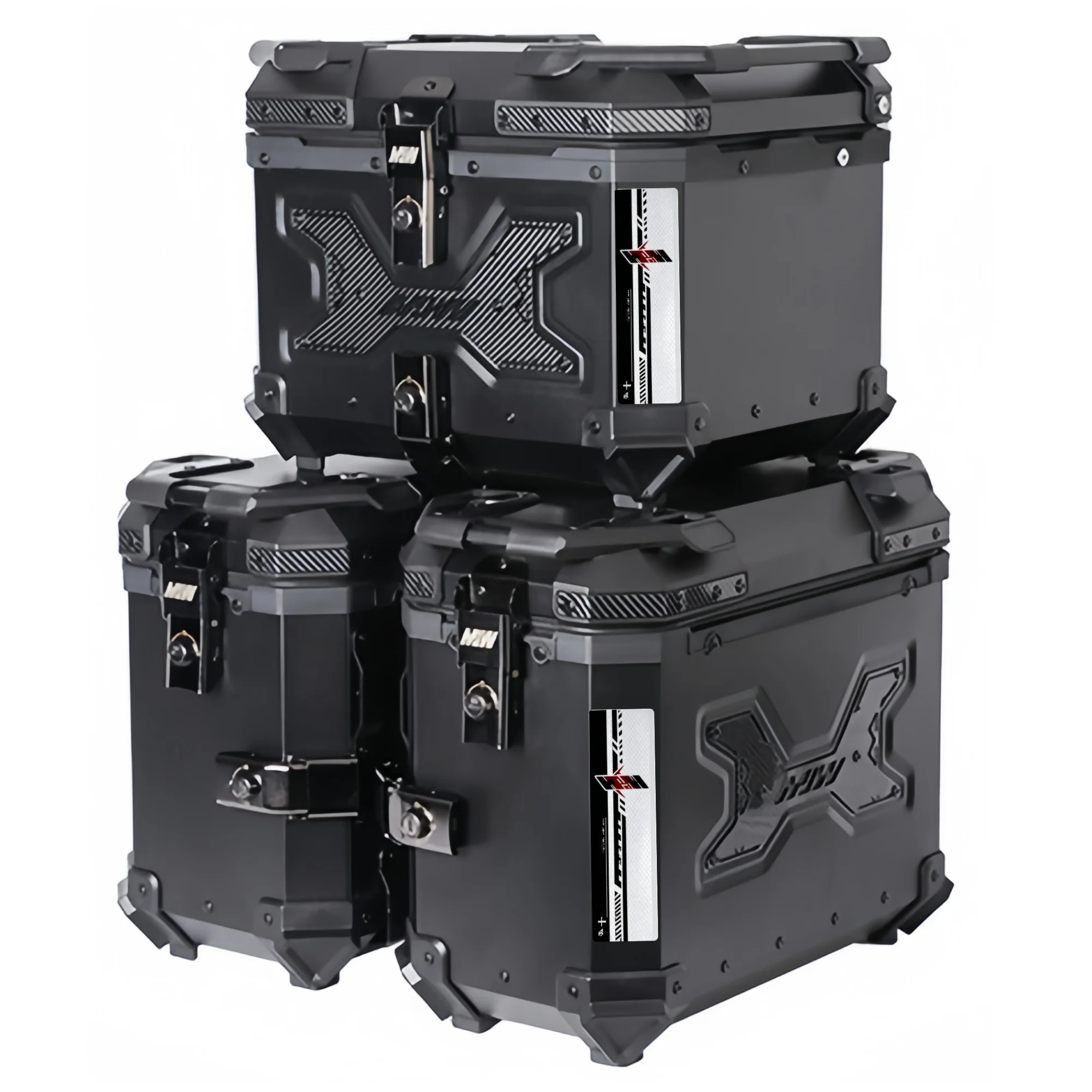 Bauletto Moto in Alluminio CNC da 55L, 65L, Bauletto Laterale Moto da 38L, Bauletto Portacasco a Sgancio Rapido, Bauletto Posteriore Impermeabile per Moto, Bauletto Portautensili