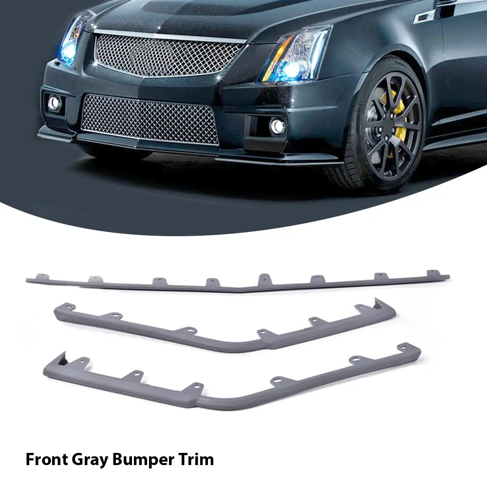 

Car Front Bumper Trim Molding Kit Gray J New Fit for 2009-2015 Cadillac Cts V Model 25882978, Gm1044116 Plastic Strong Durable