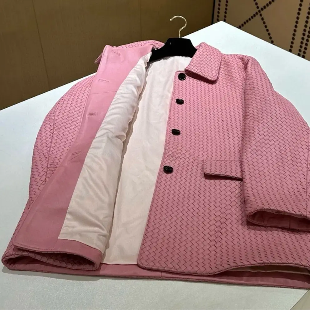 秋のカジュアルレディース絶妙なルーズ本革コート