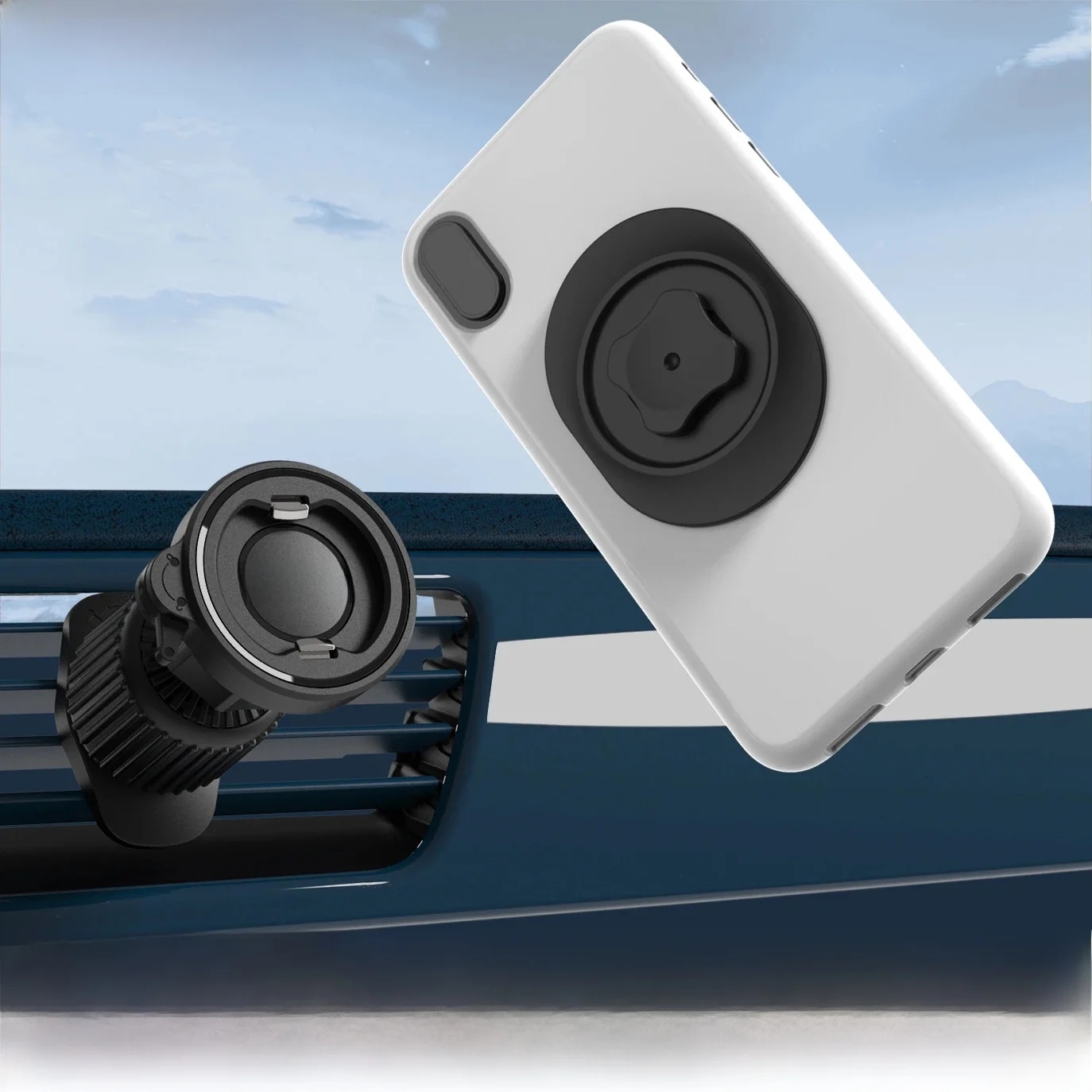 Support de téléphone pour grille d'aération de voiture, support de crochet de ventilation pour téléphone de voiture, support de téléphone portable à une main et Clip de dégagement rapide dans la