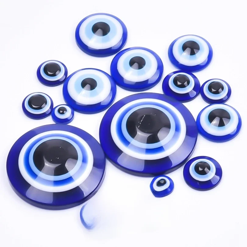 20/50 sztuk niebieskie szczęście Flatback tureckie złe oko Charms 6/8/10/12/14/25mm Diy Cabochon wisiorek na naszyjniki biżuteria akcesoria — zdjęcie 2